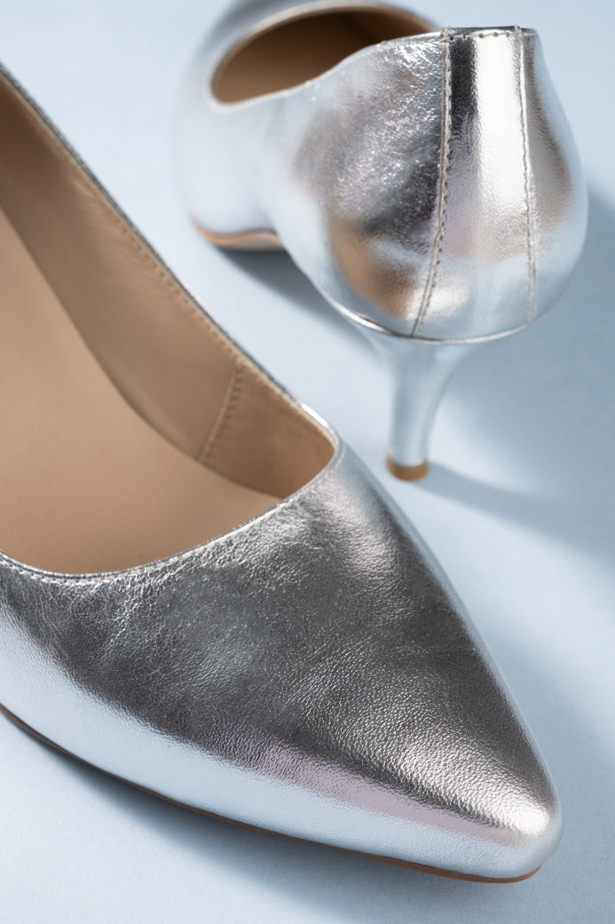 Posh Metllic Leather Pumps