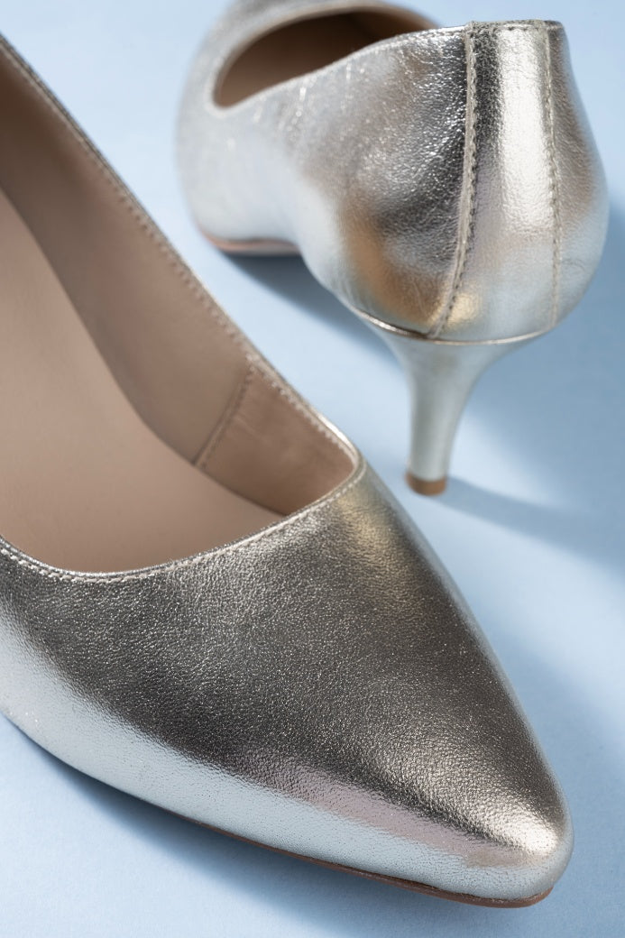 Posh Metllic Leather Pumps