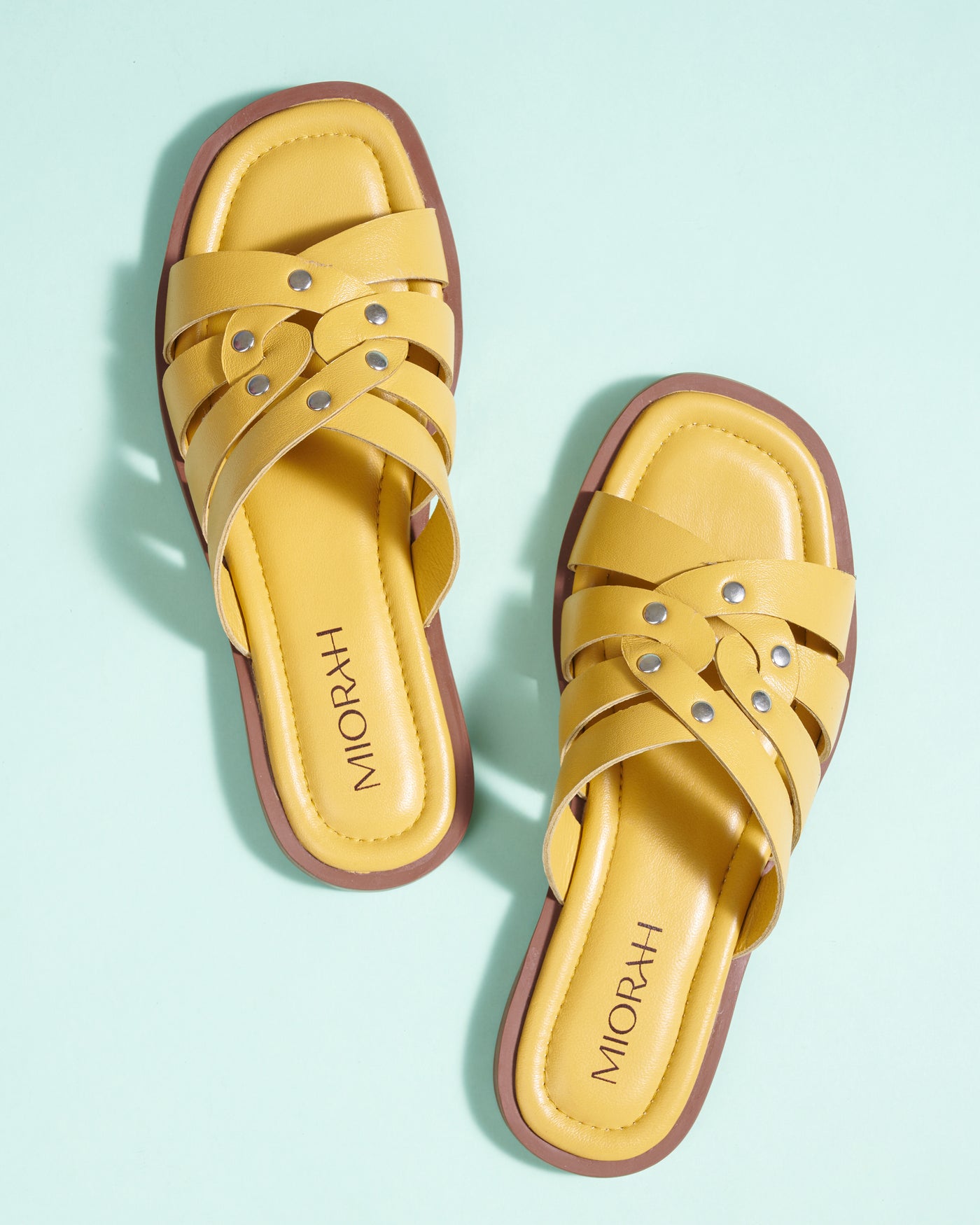 Ivy Leather Stud Flats