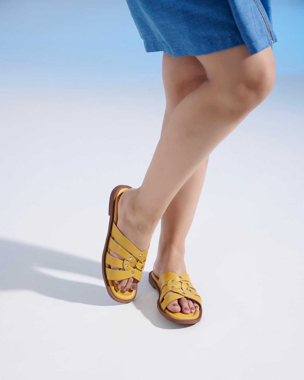 Ivy Leather Stud Flats