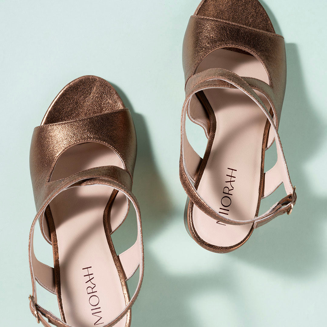 Eclat Metallic Leather Party Heels