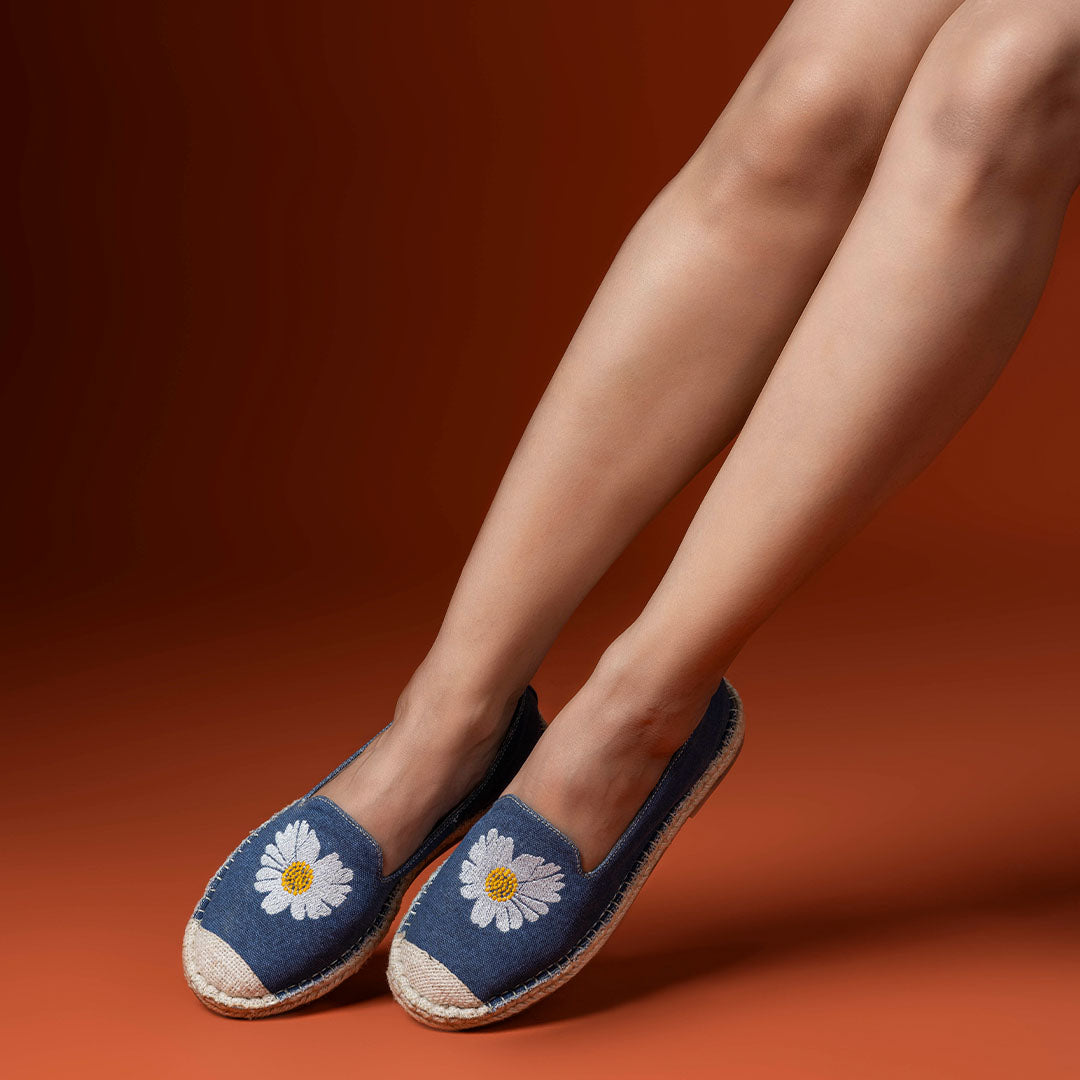 Florin Denim Embroidered Espadrilles