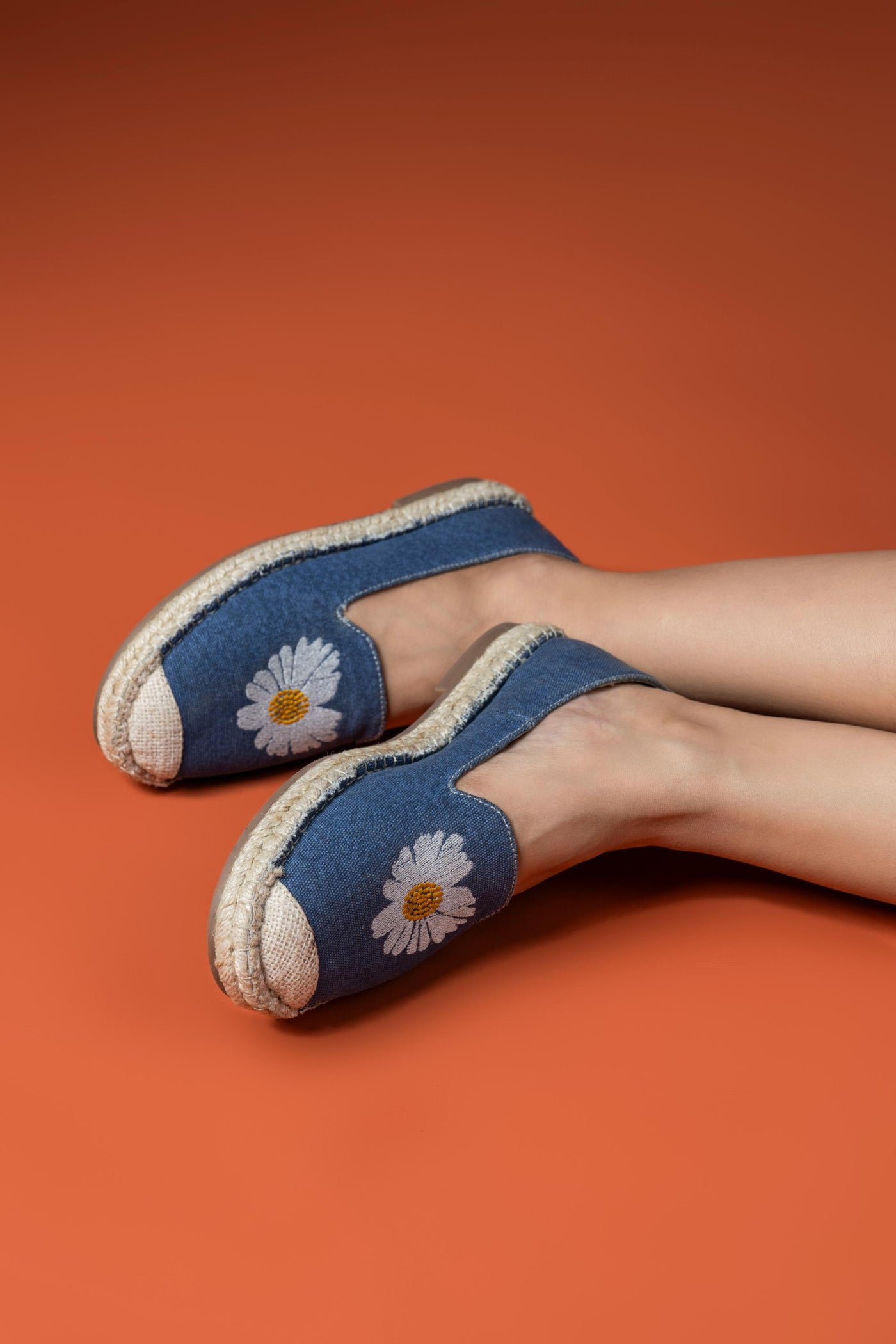 Florin Denim Embroidered Espadrilles