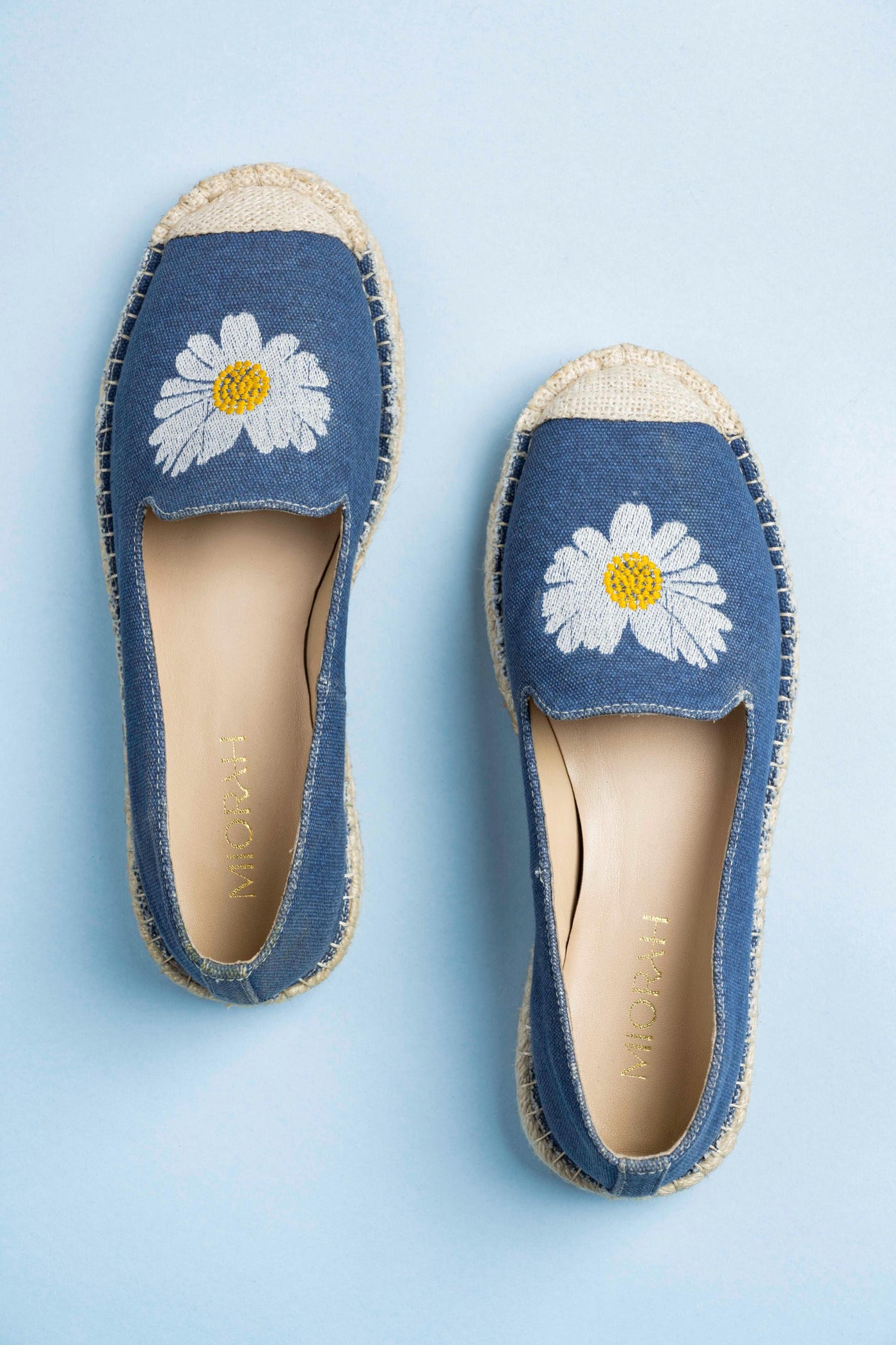 Florin Denim Embroidered Espadrilles