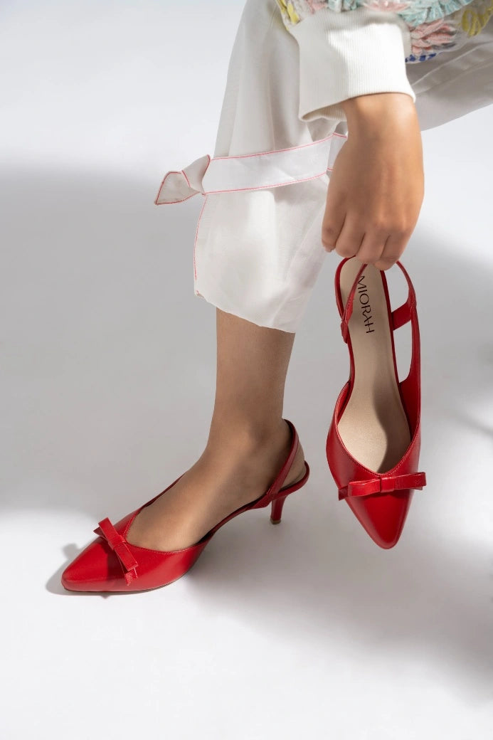 Grace Leather Bow Pumps