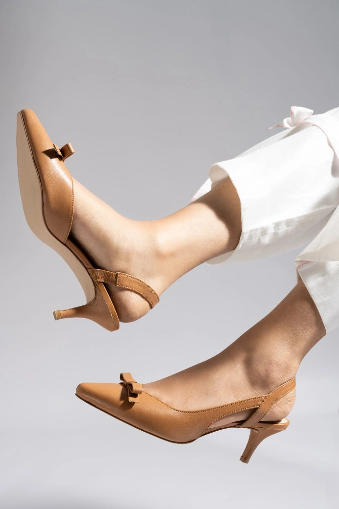 Grace Leather Bow Pumps