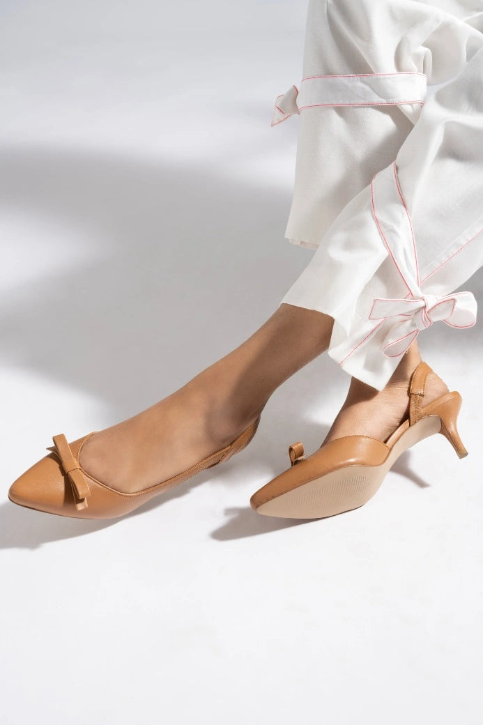 Grace Leather Bow Pumps