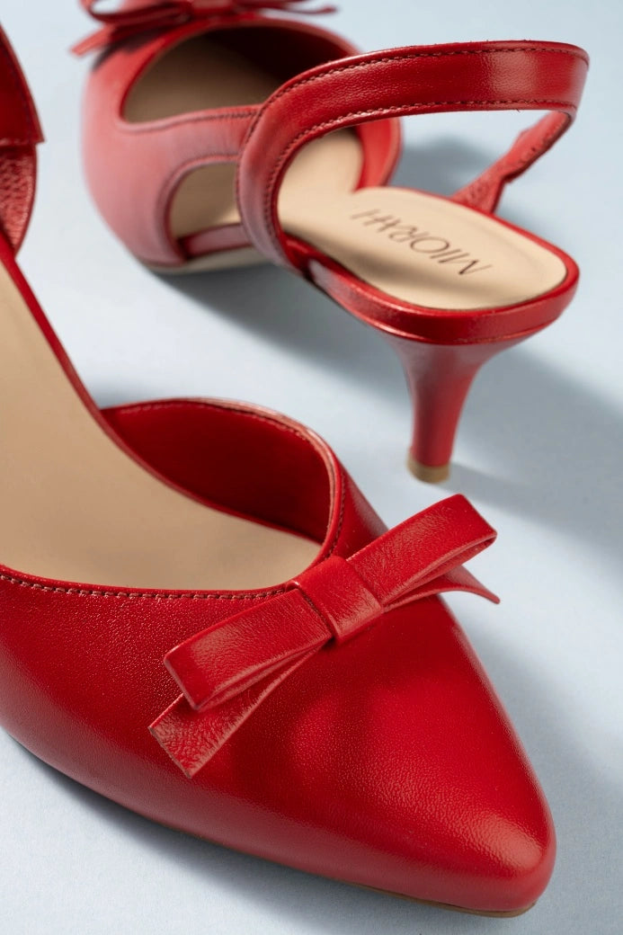 Grace Leather Bow Pumps