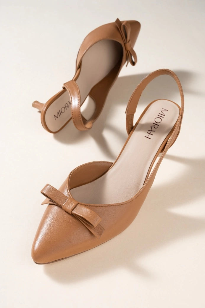 Grace Leather Bow Pumps