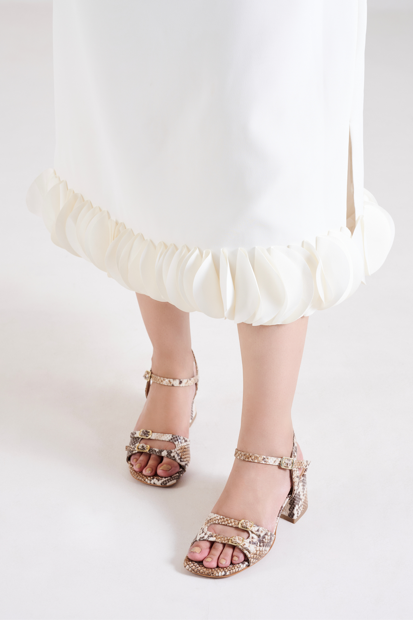 Roselle Leather Strappy Block Heels