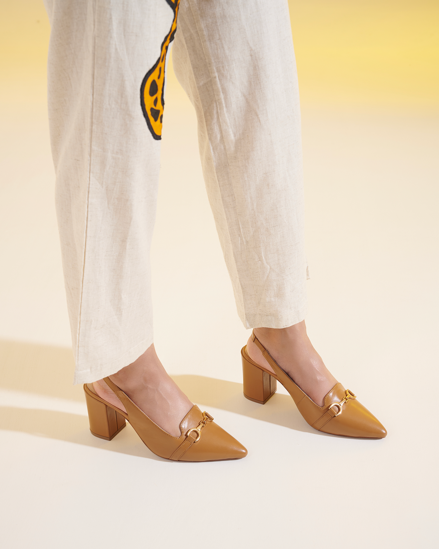 Elena Leather Block Heels