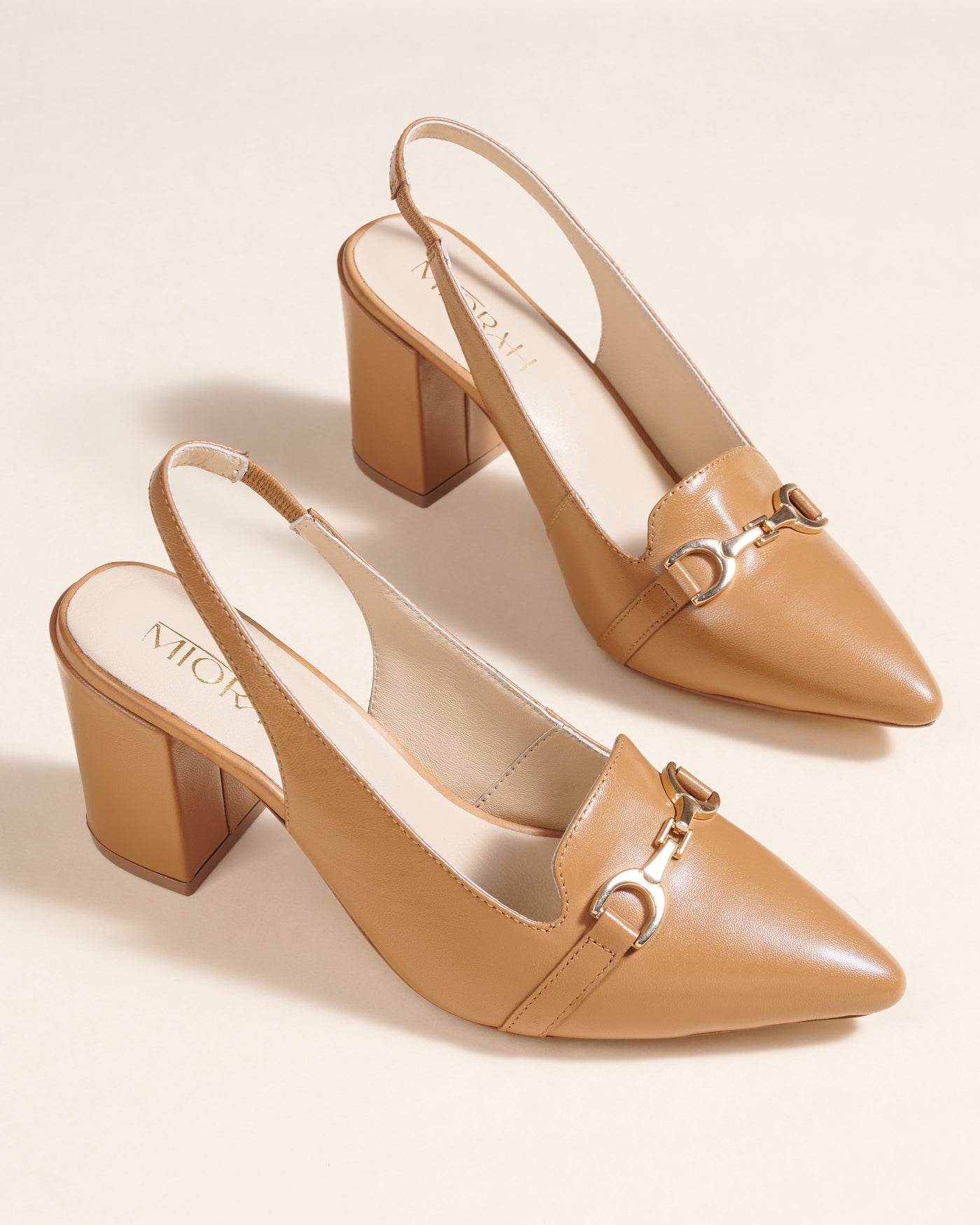 Elena Leather Block Heels