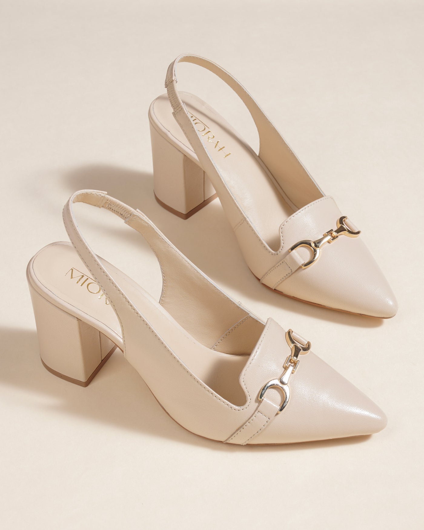 Elena Leather Block Heels