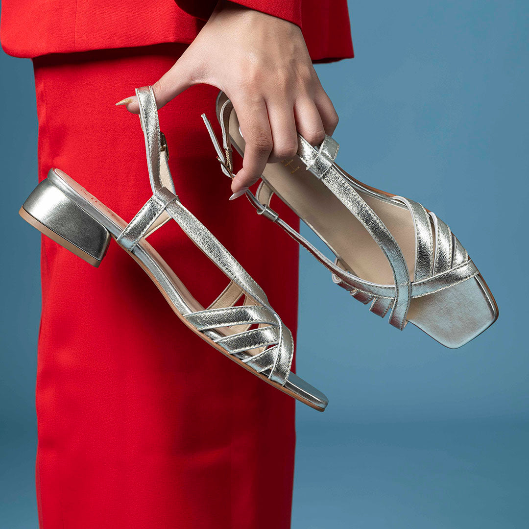 Dalia Metallic Leather Mid Heels