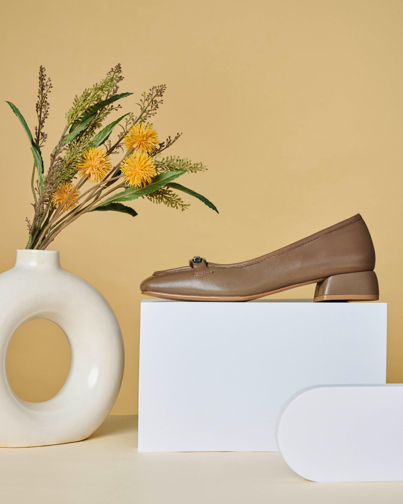 Mystic Leather Mid Block Heels