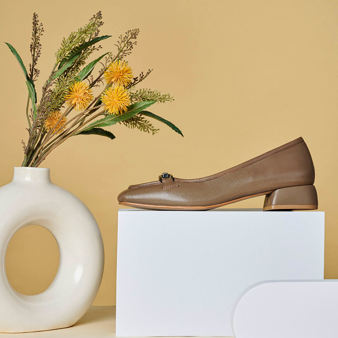 Mystic Leather Mid Block Heels