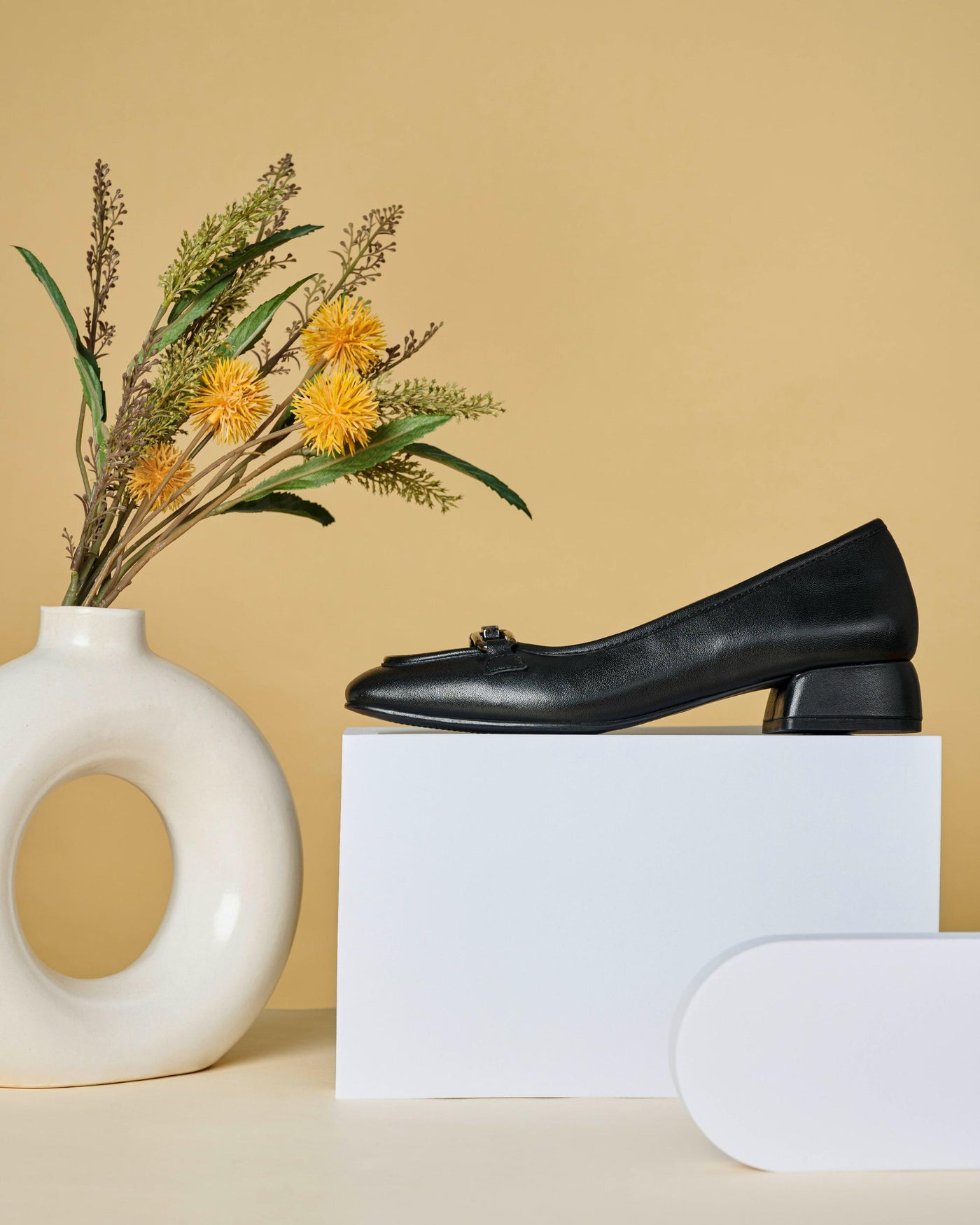 Mystic Leather Mid Block Heels