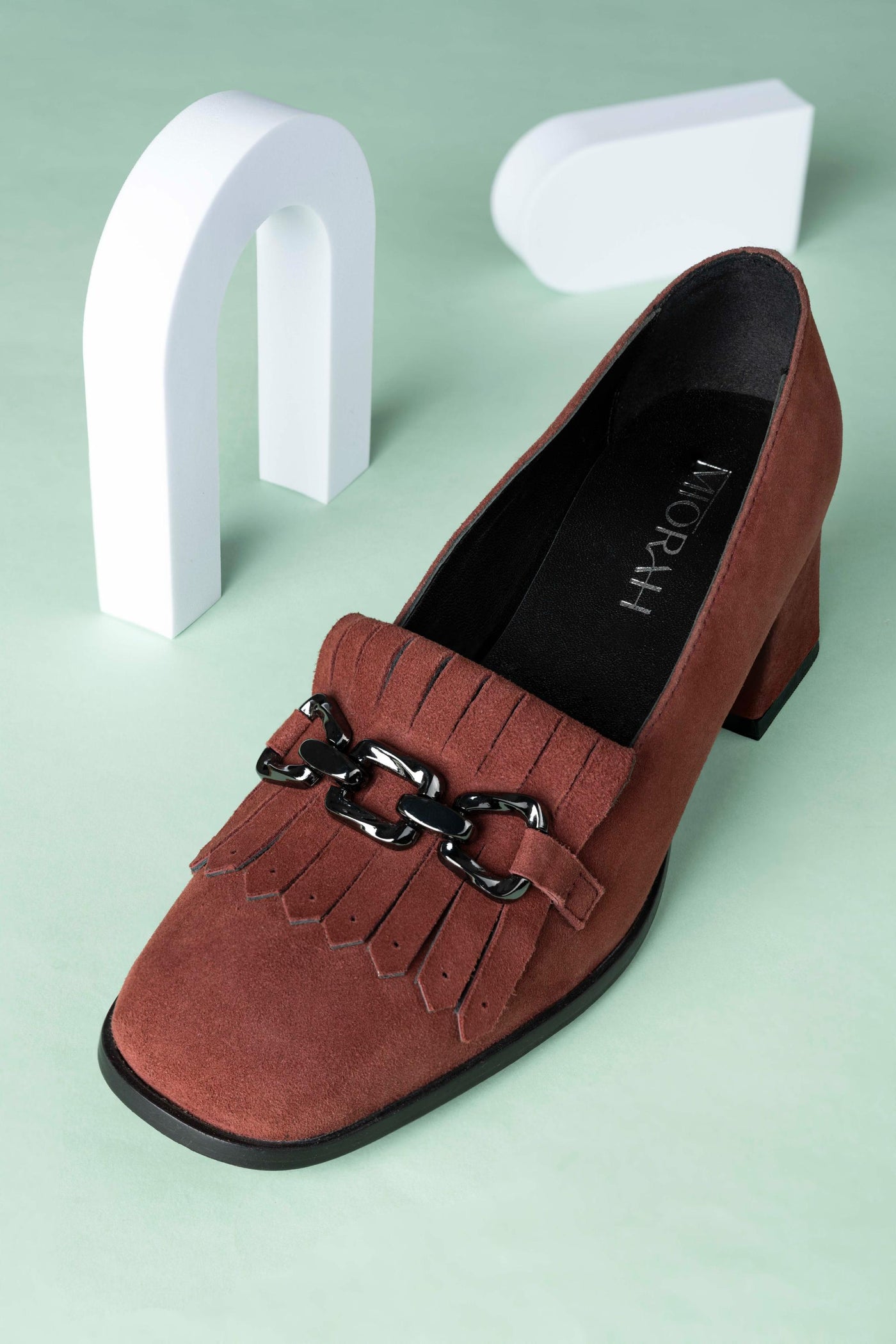 Luxe Suede Leather Block Heels