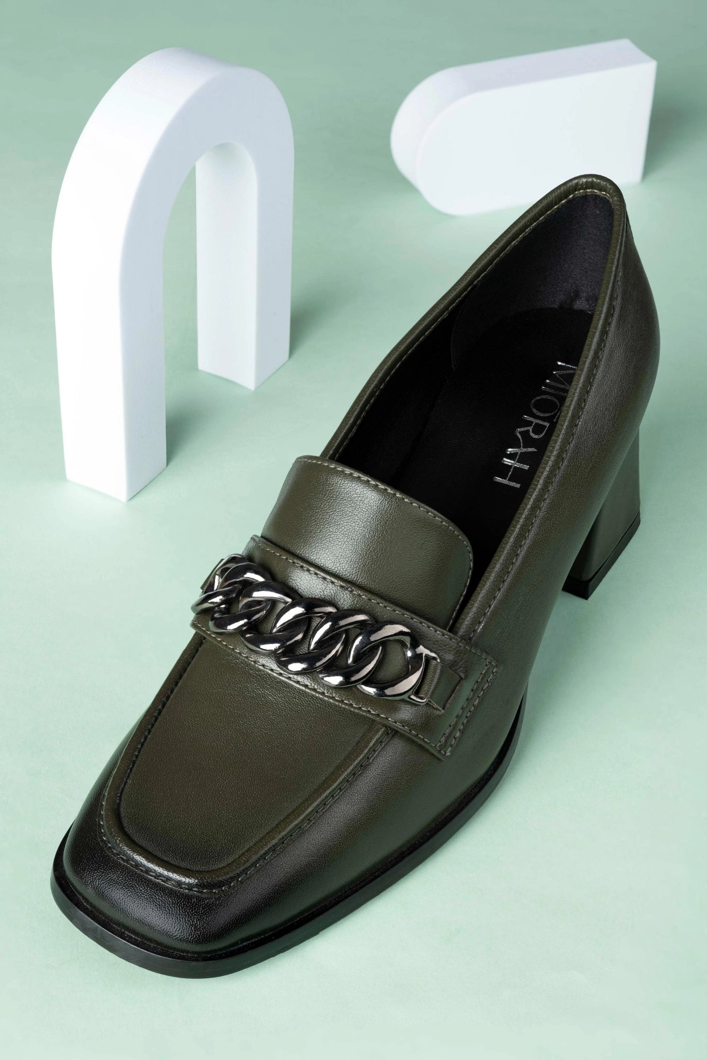 Chic Leather Block Heels