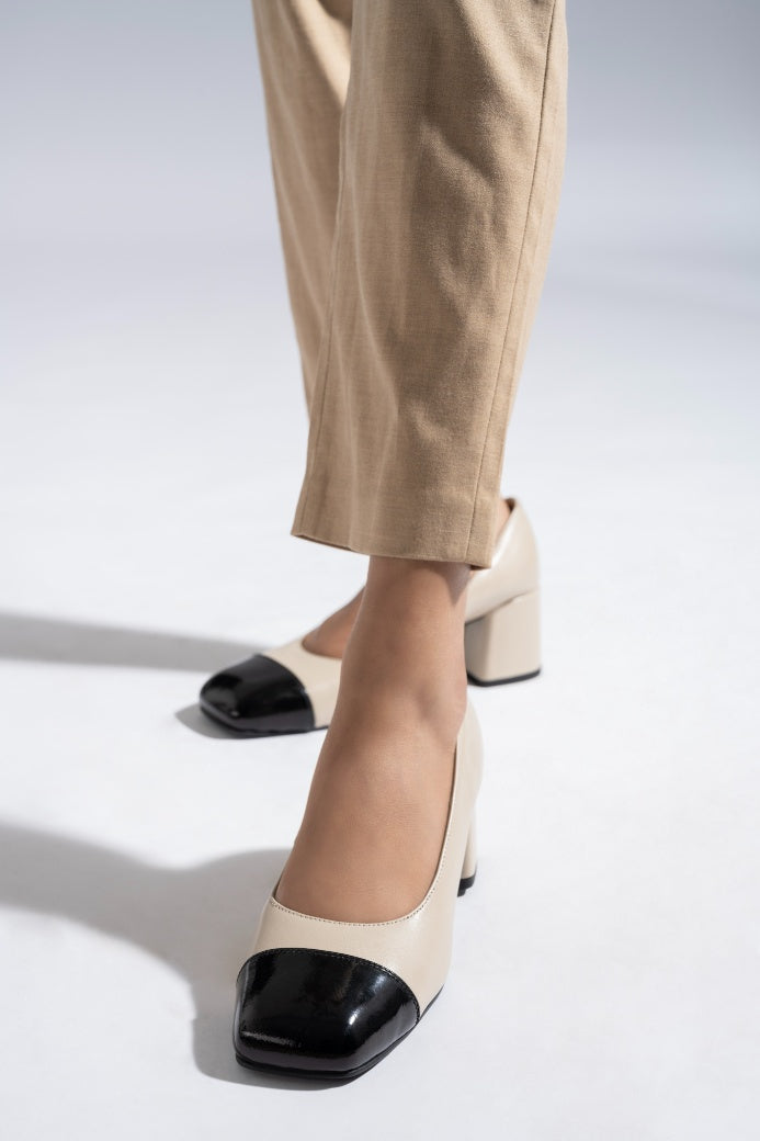 Radiant Leather Block Heels