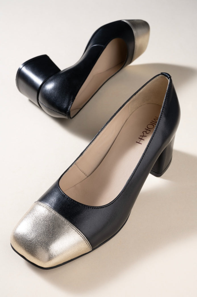 Radiant Leather Block Heels