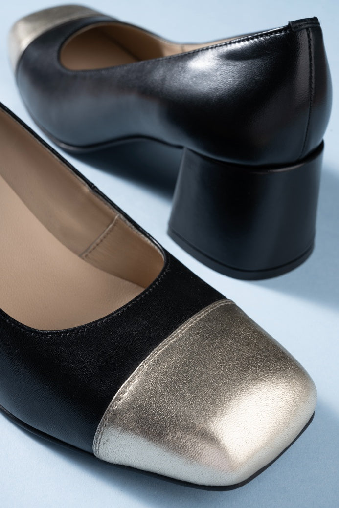 Radiant Leather Block Heels