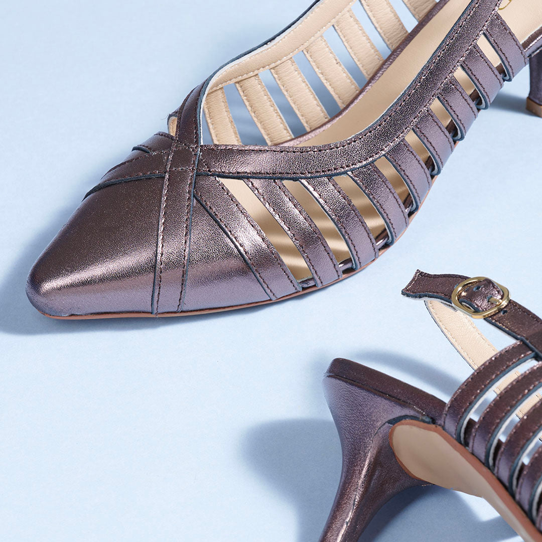 Aviva Metallic Leather Stilletos