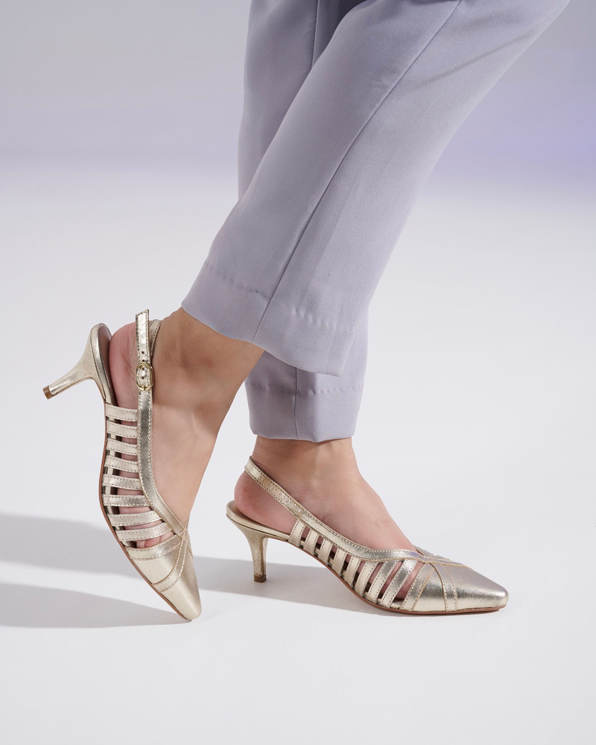 Aviva Metallic Leather Stilletos