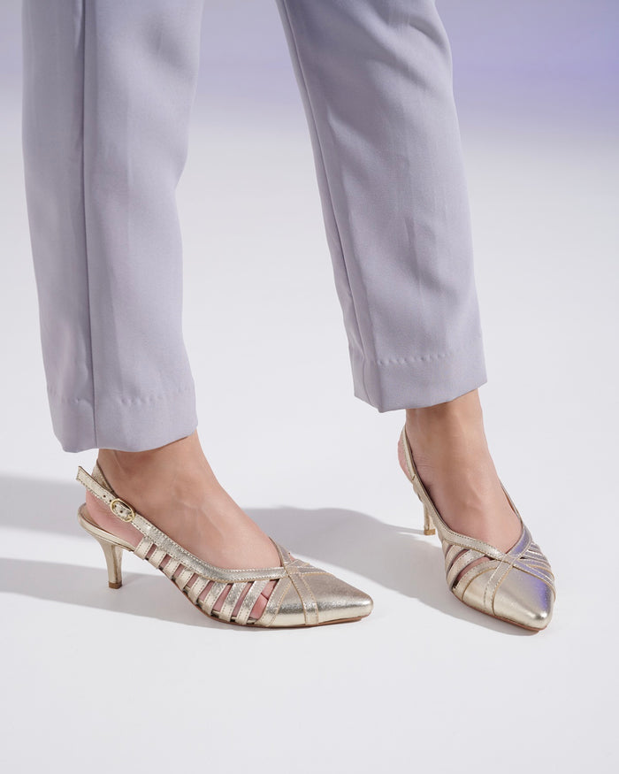 Aviva Metallic Leather Stilletos