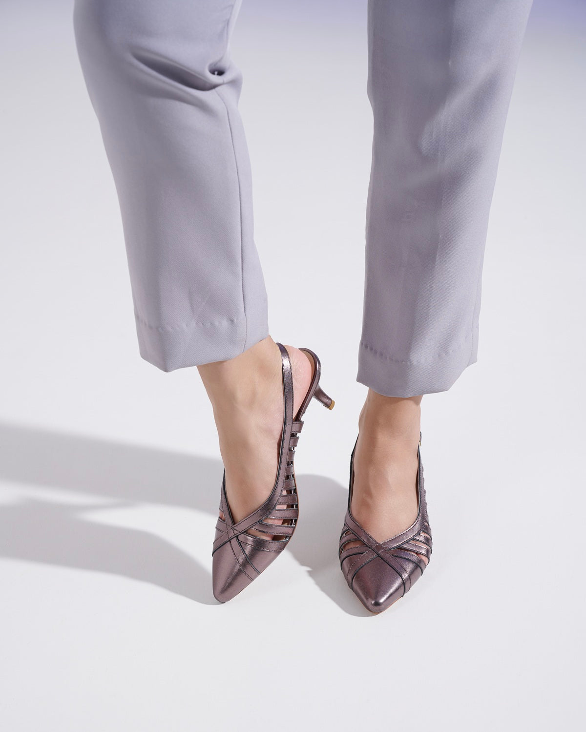 Aviva Metallic Leather Stilletos