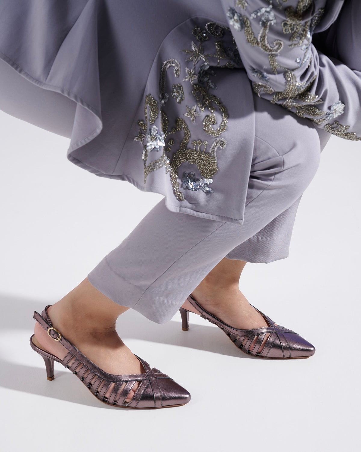 Aviva Metallic Leather Stilletos
