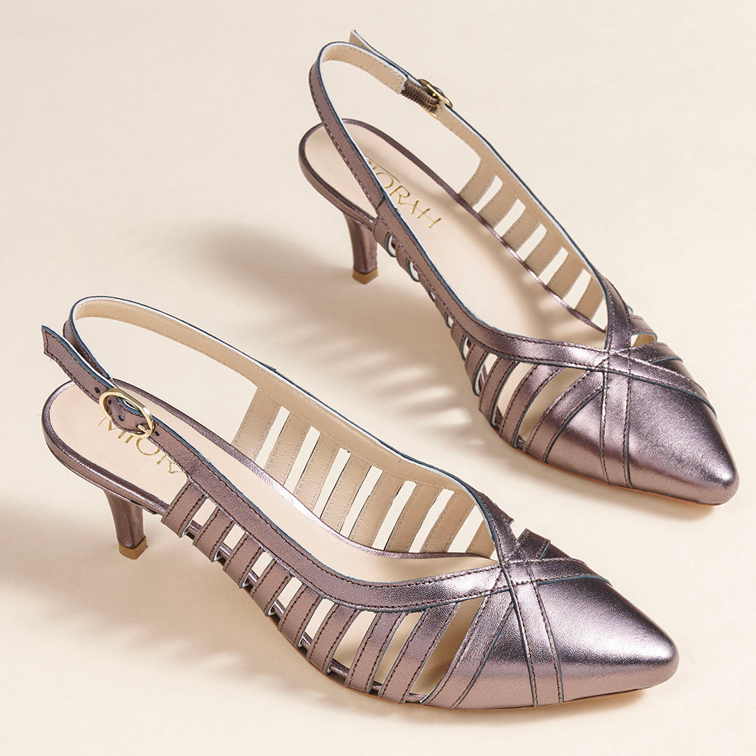 Aviva Metallic Leather Stilletos