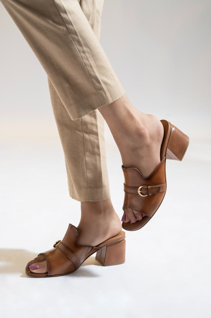 Splendor Leather Casual Block Heels
