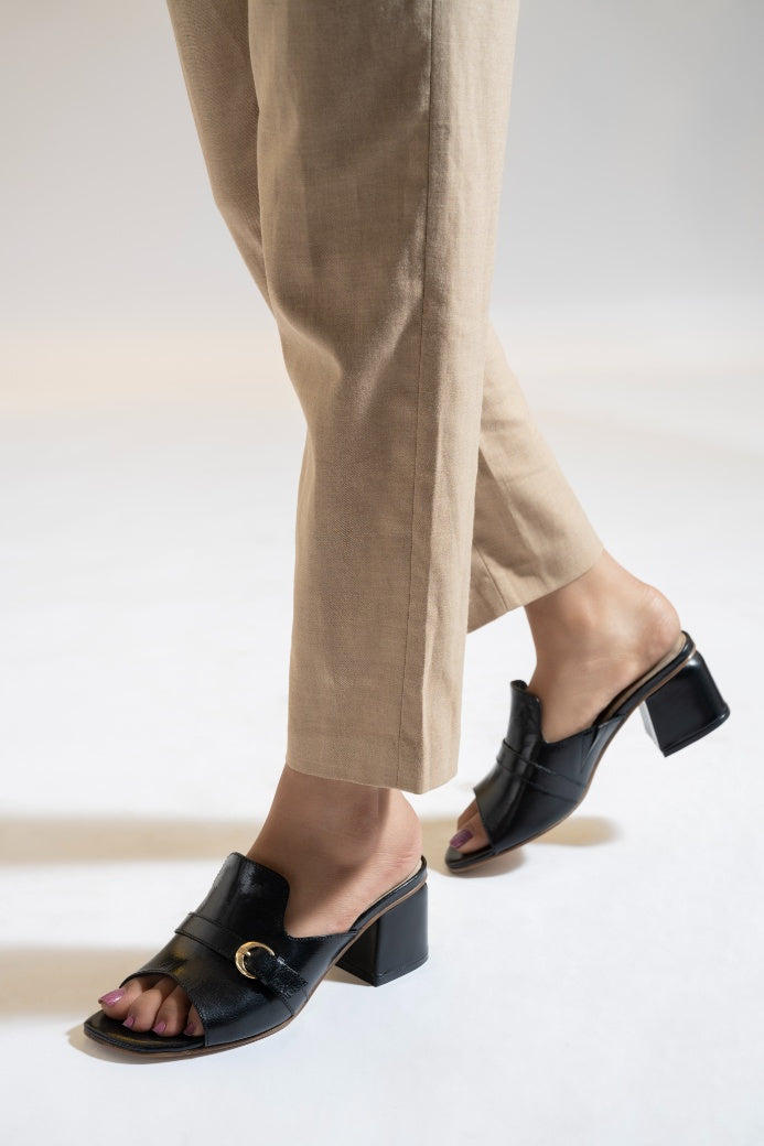 Splendor Leather Casual Block Heels
