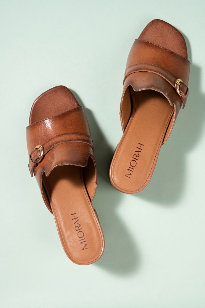 Splendor Leather Casual Block Heels