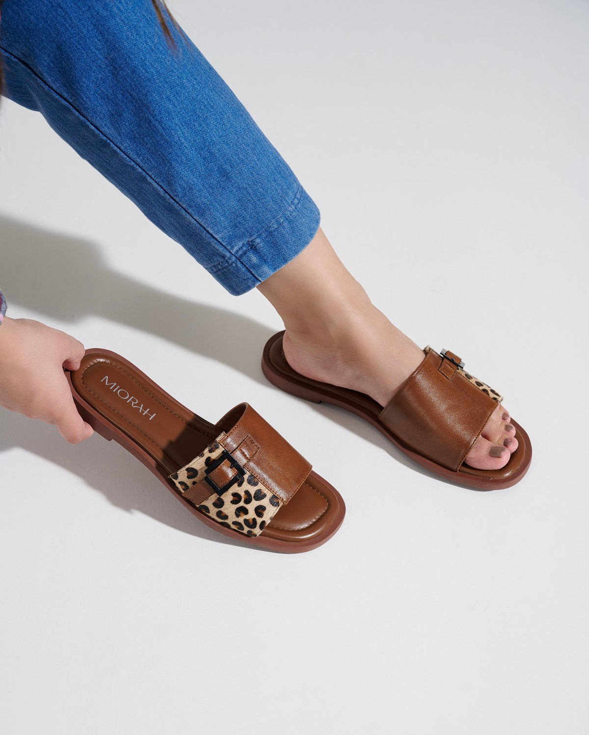 Mia Leather Buckle Flats