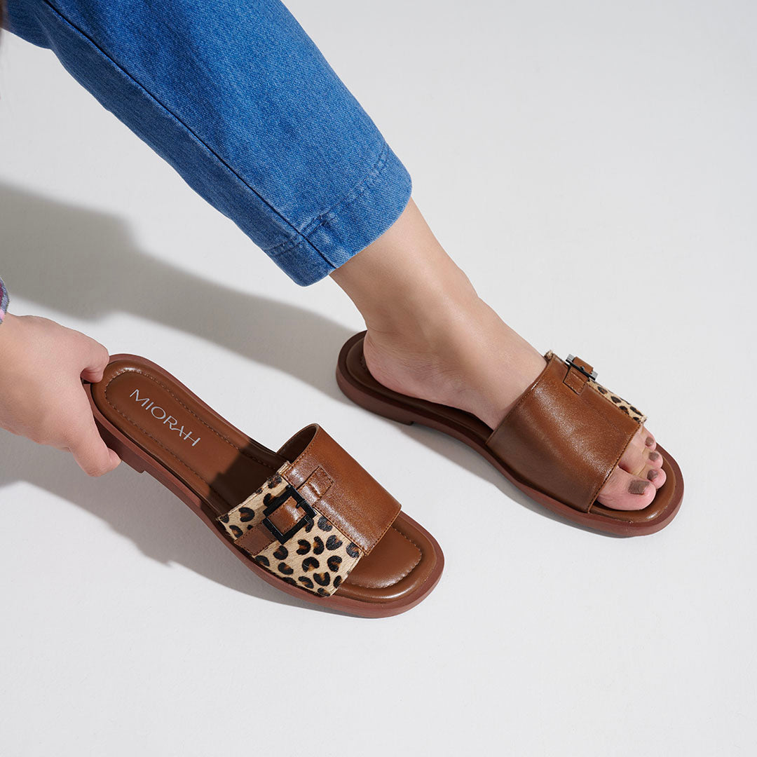 Mia Leather Buckle Flats