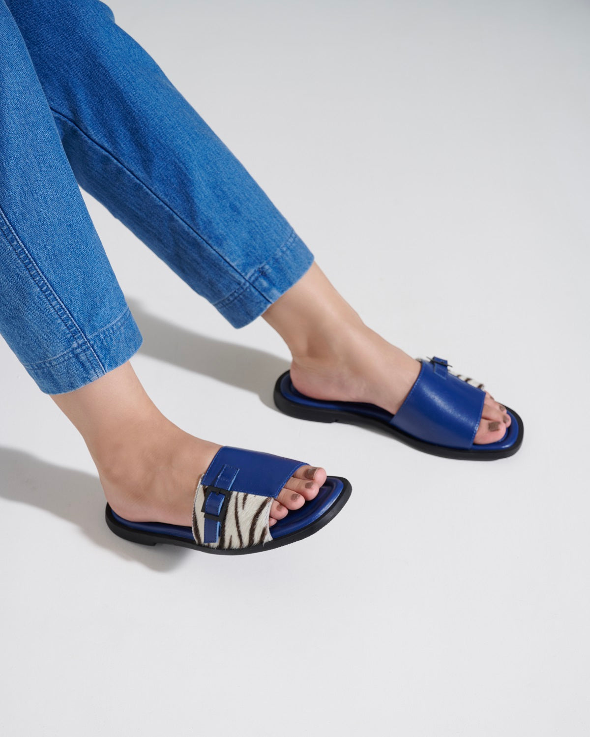 Mia Leather Buckle Flats