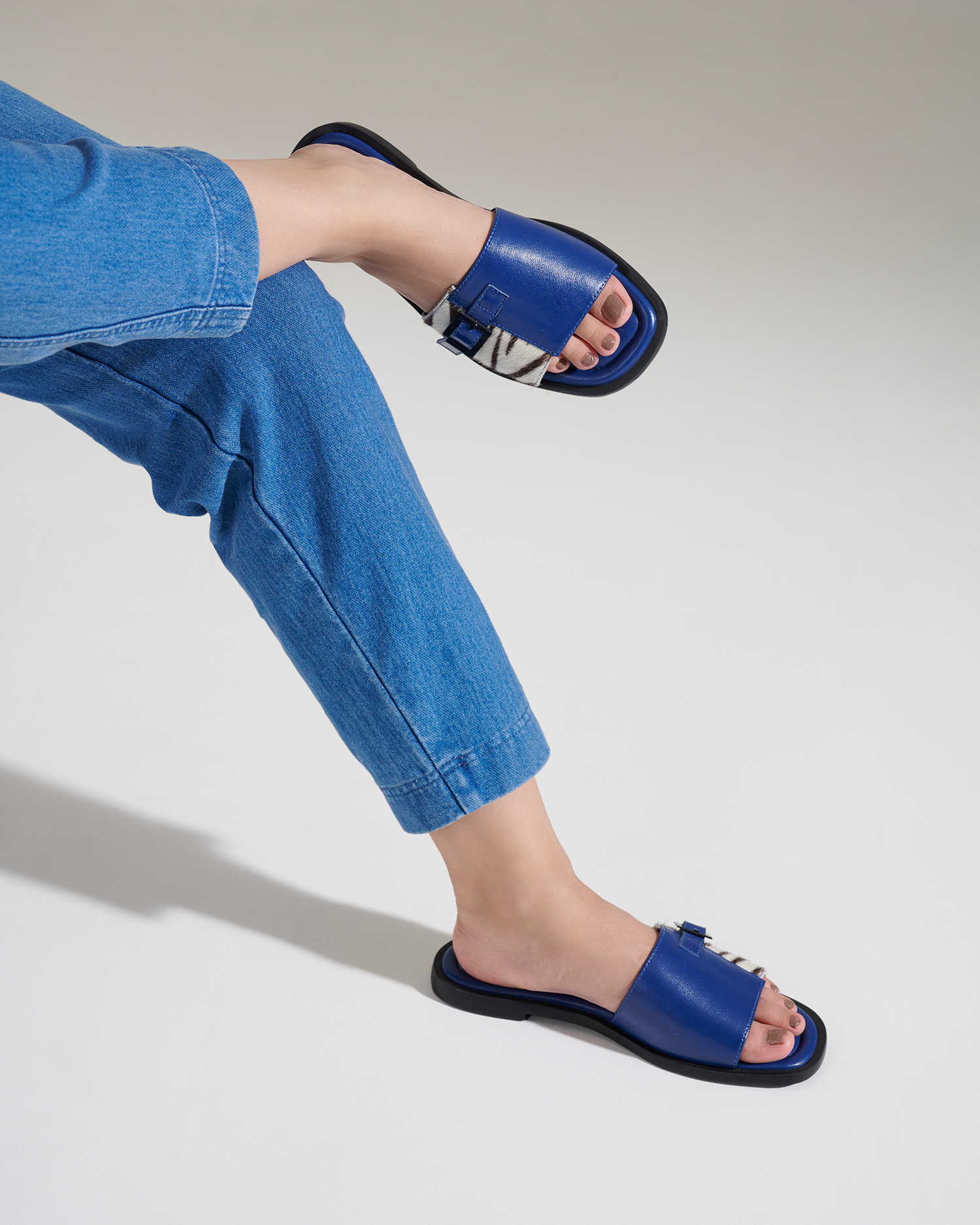 Mia Leather Buckle Flats