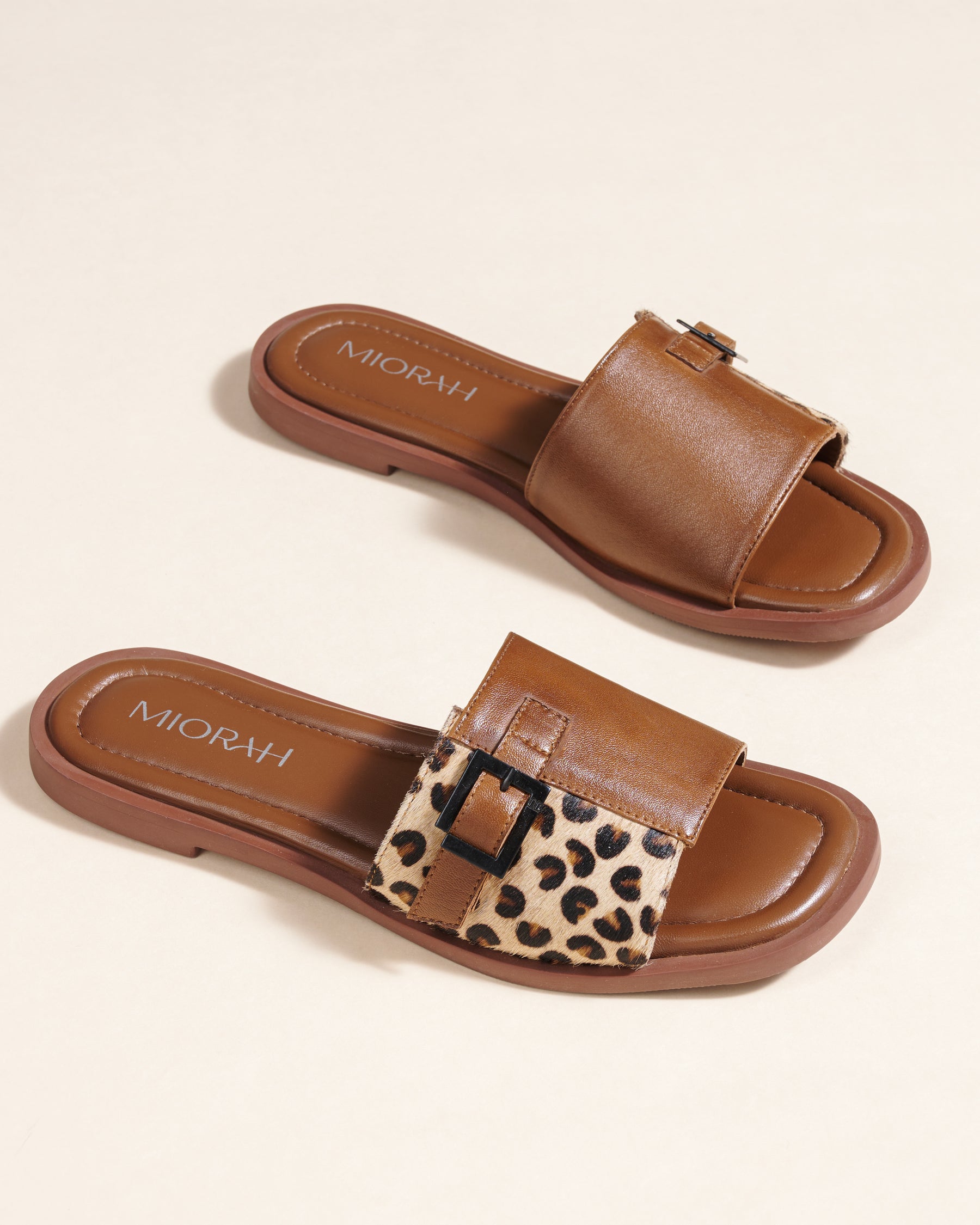 Mia Leather Buckle Flats