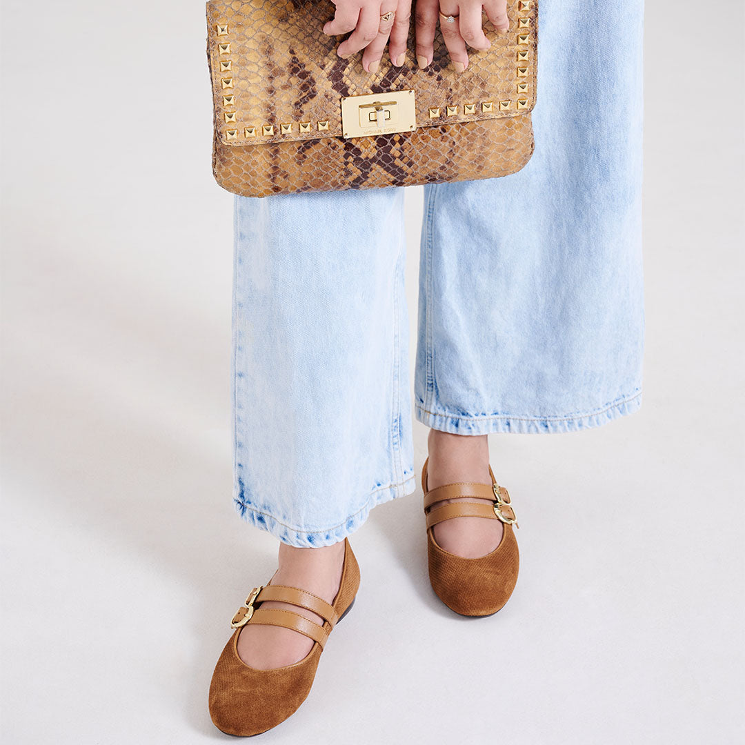 Callie Leather Strapy Ballerina