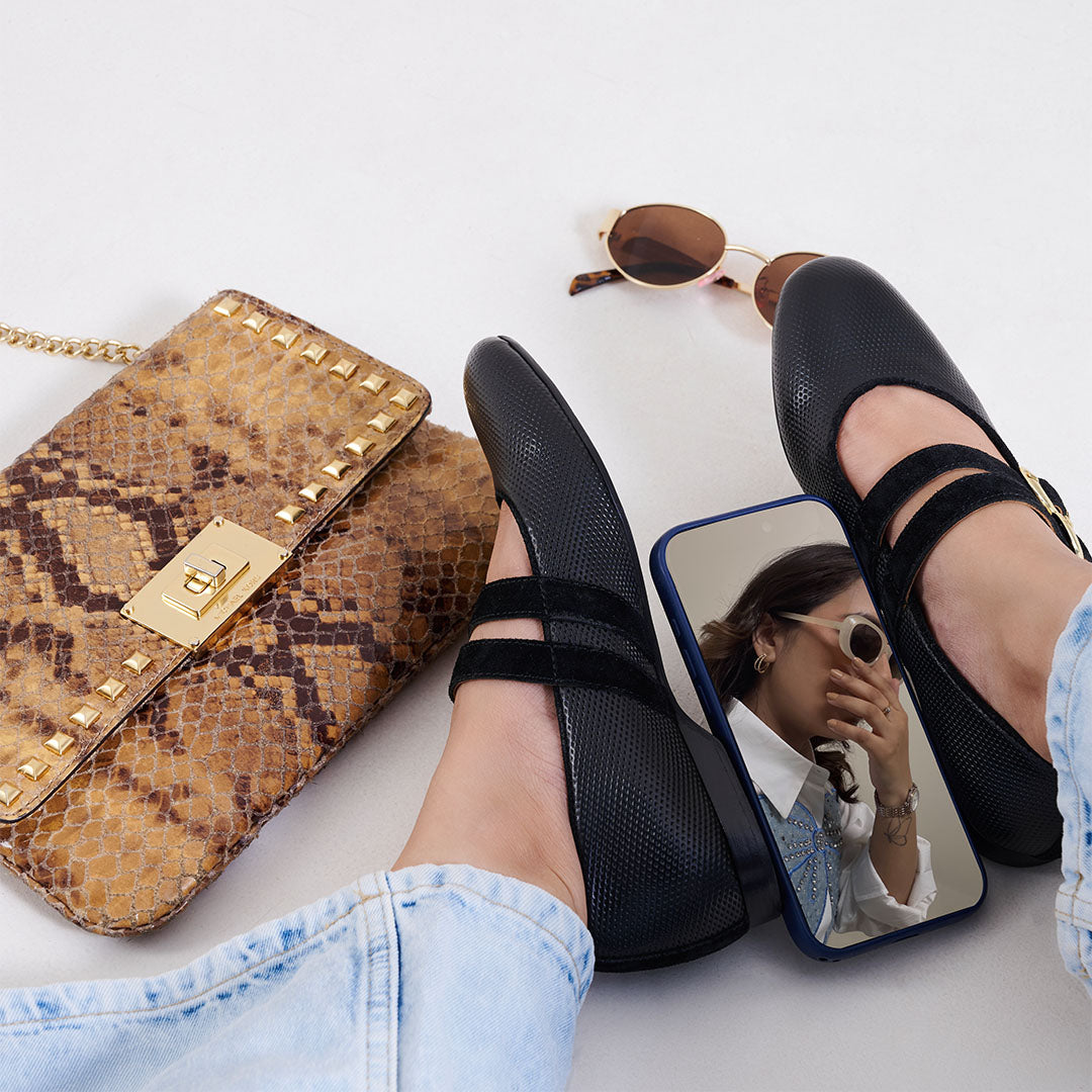 Callie Leather Strapy Ballerina