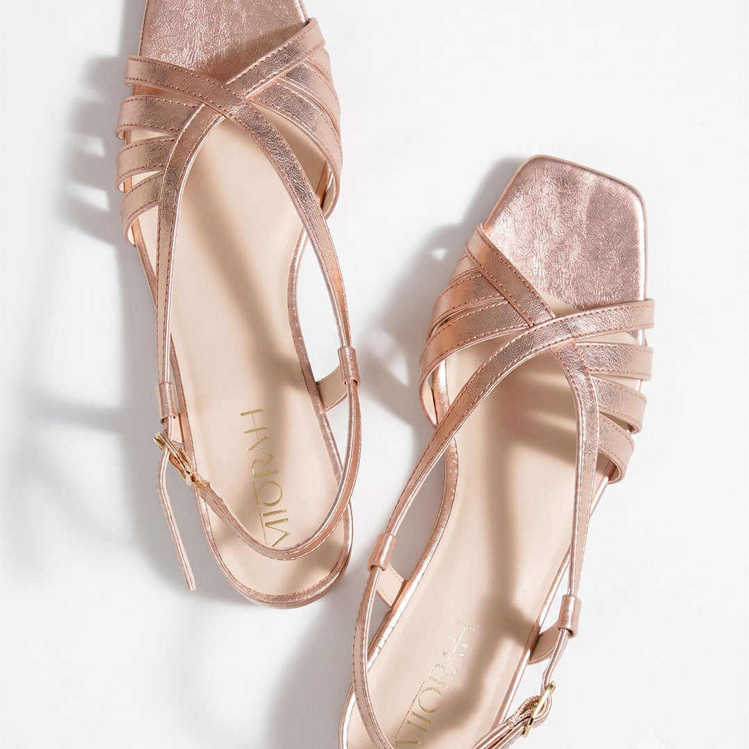 Dalia Metallic Leather Mid Heels