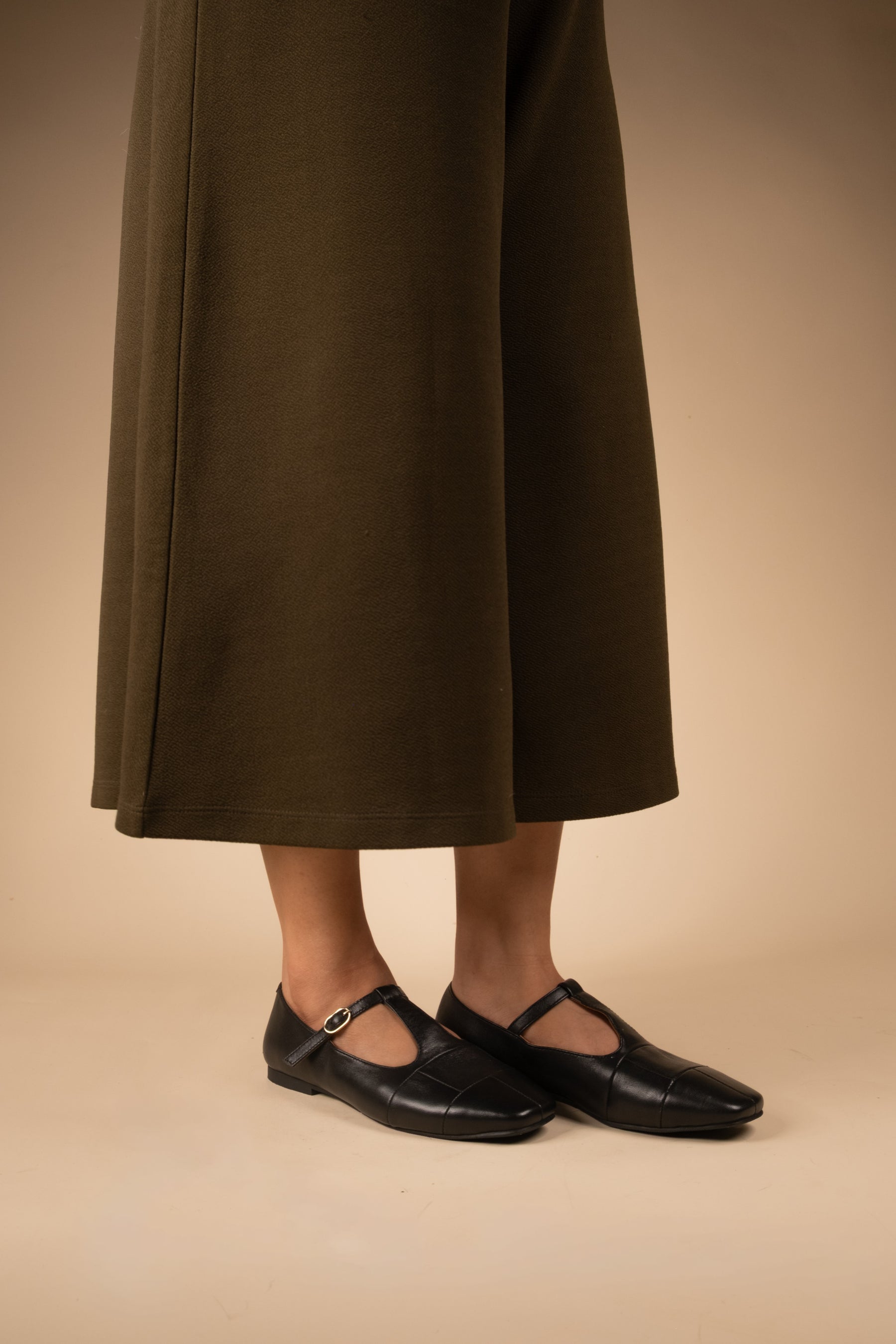 Zenith Black Leather Strappy Ballerinas