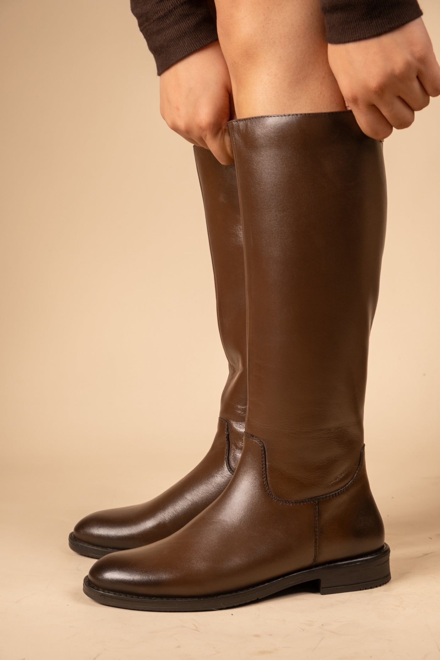 Blaire Leather Knee High Boots
