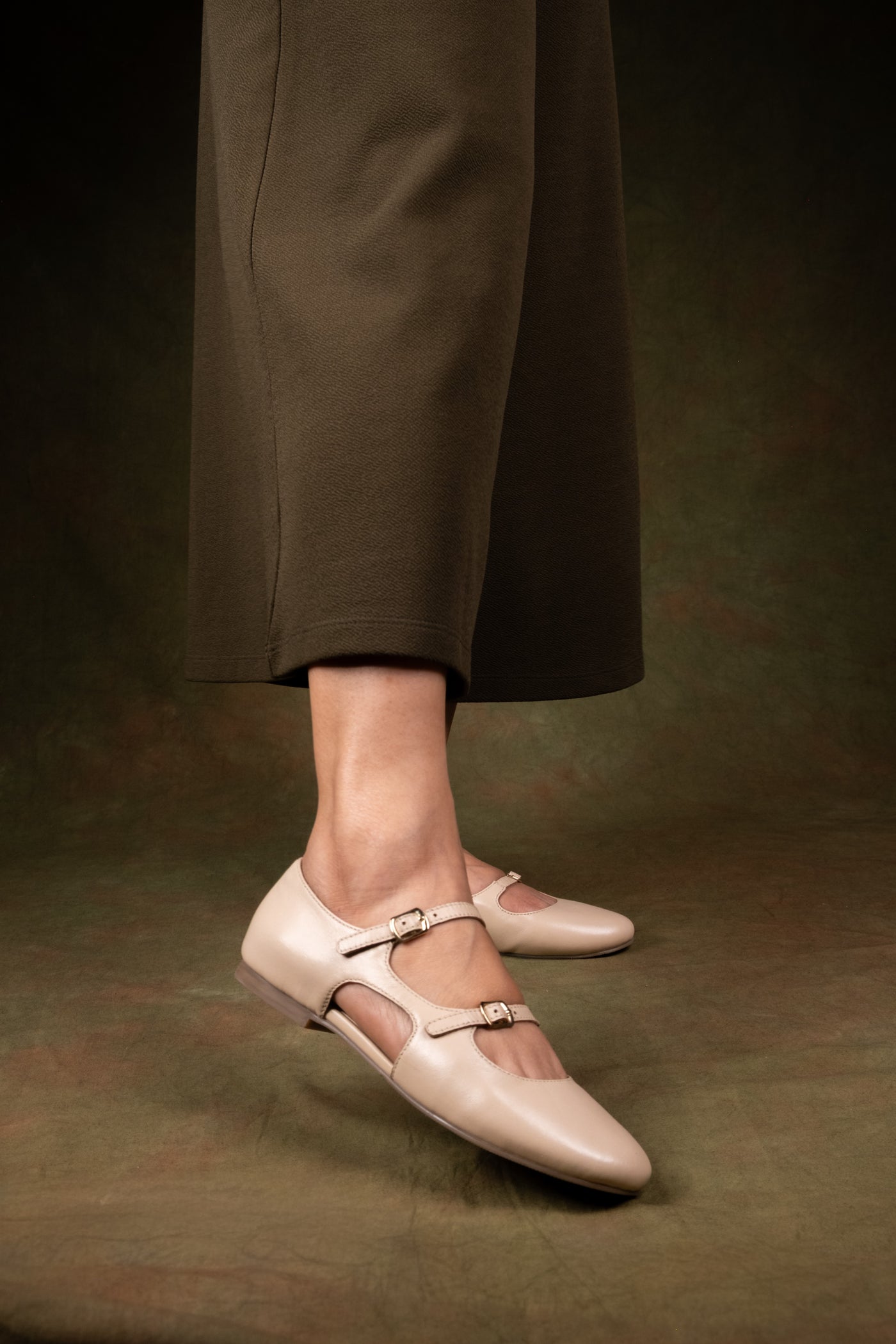 Bloss Nude Leather Ballerinas