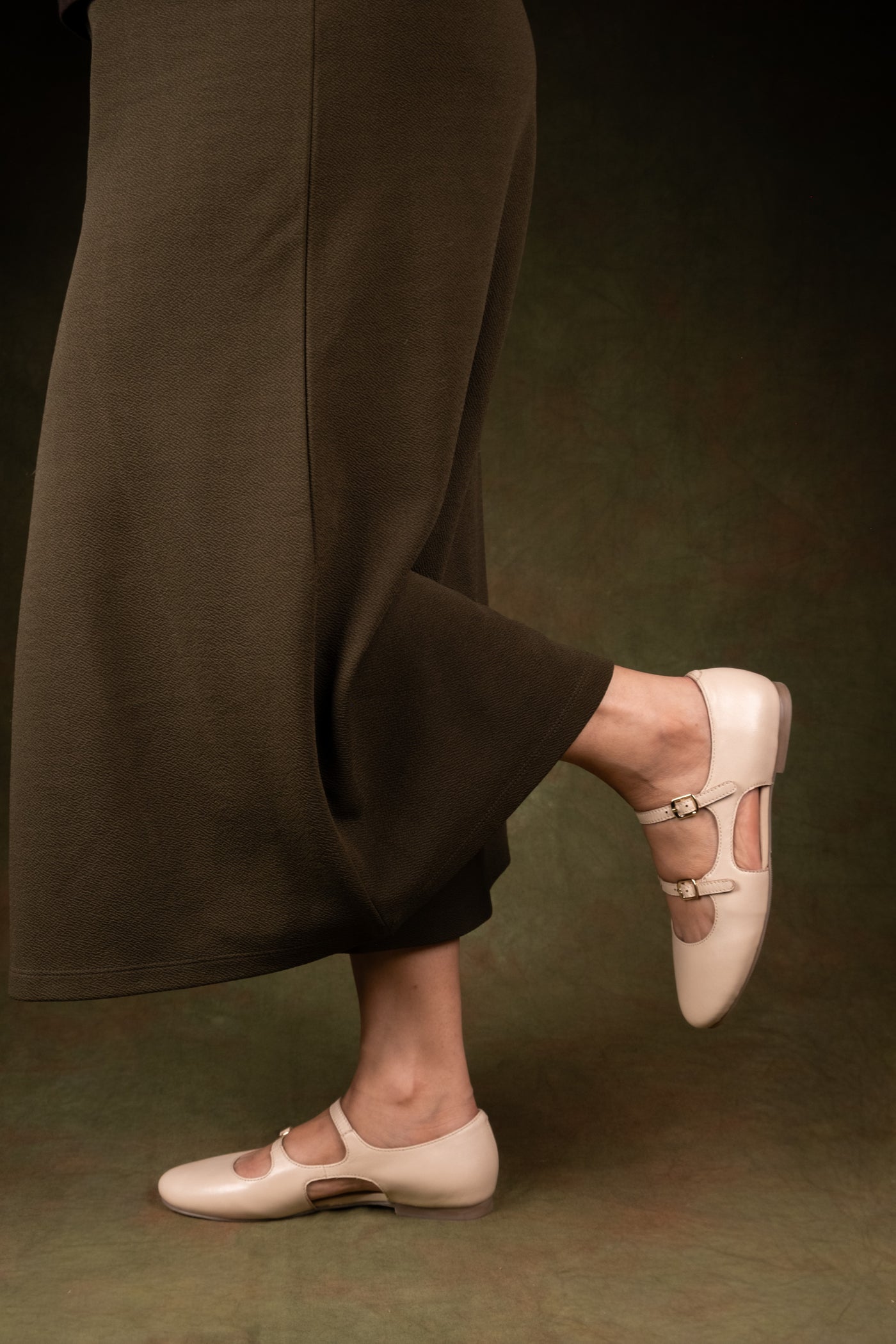 Bloss Nude Leather Ballerinas