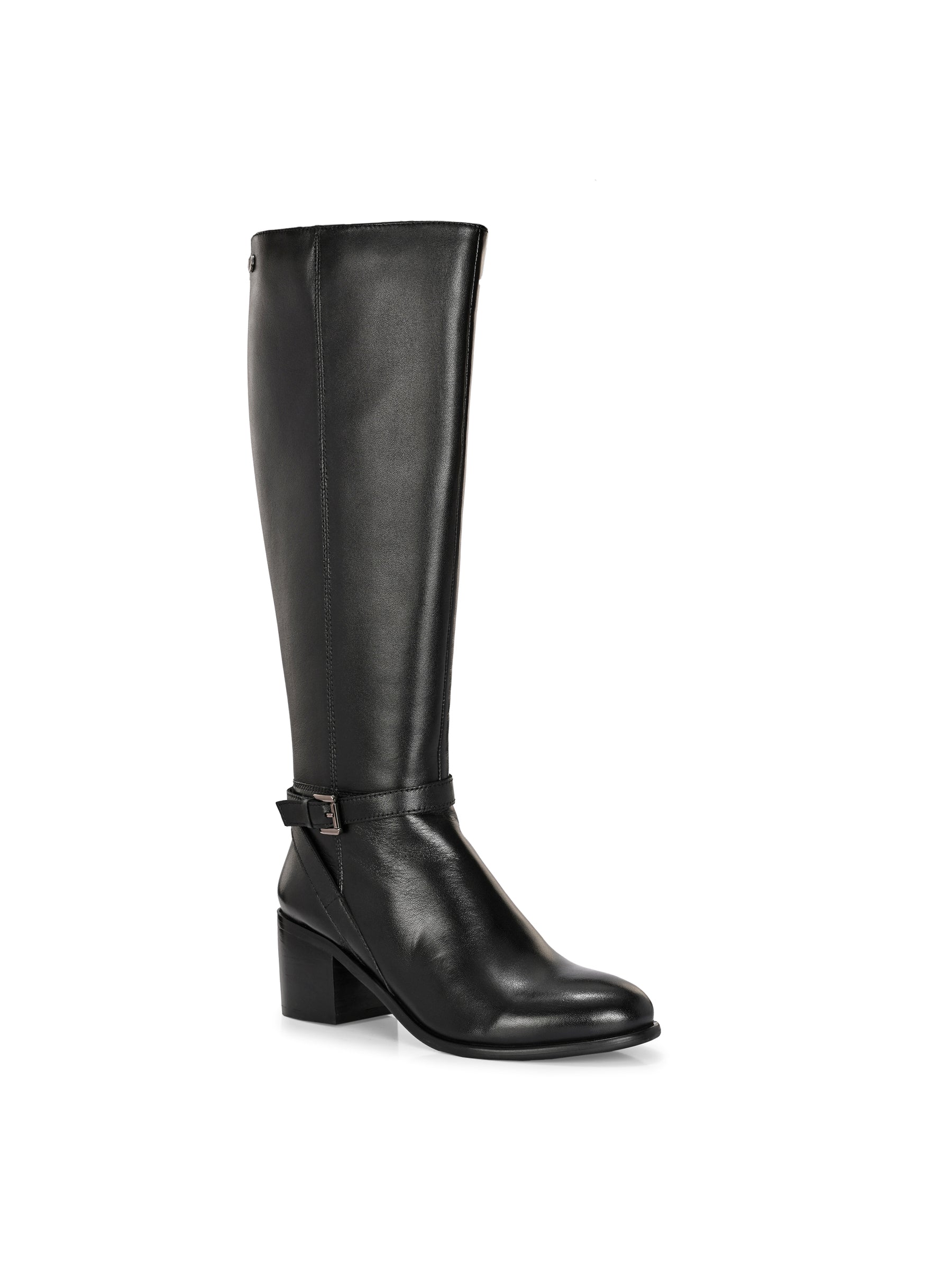 Noir Leather Knee High Boots