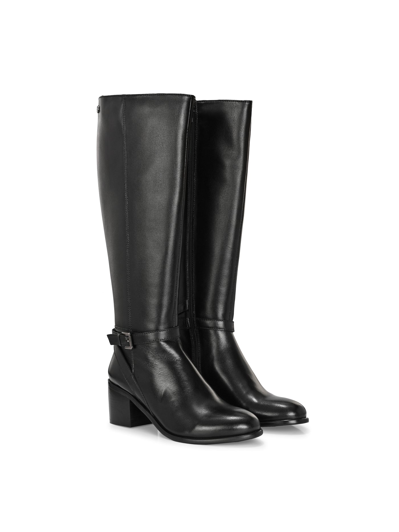 Noir Leather Knee High Boots