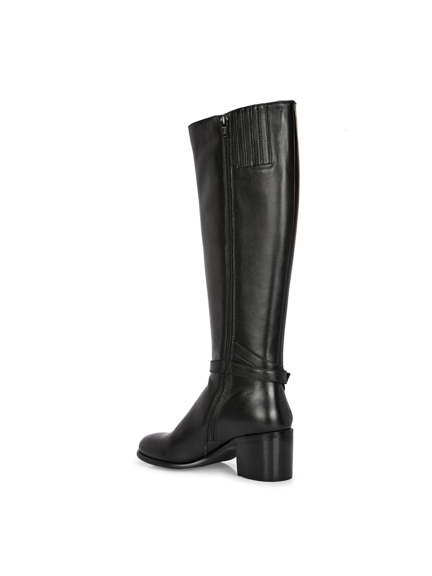 Noir Leather Knee High Boots